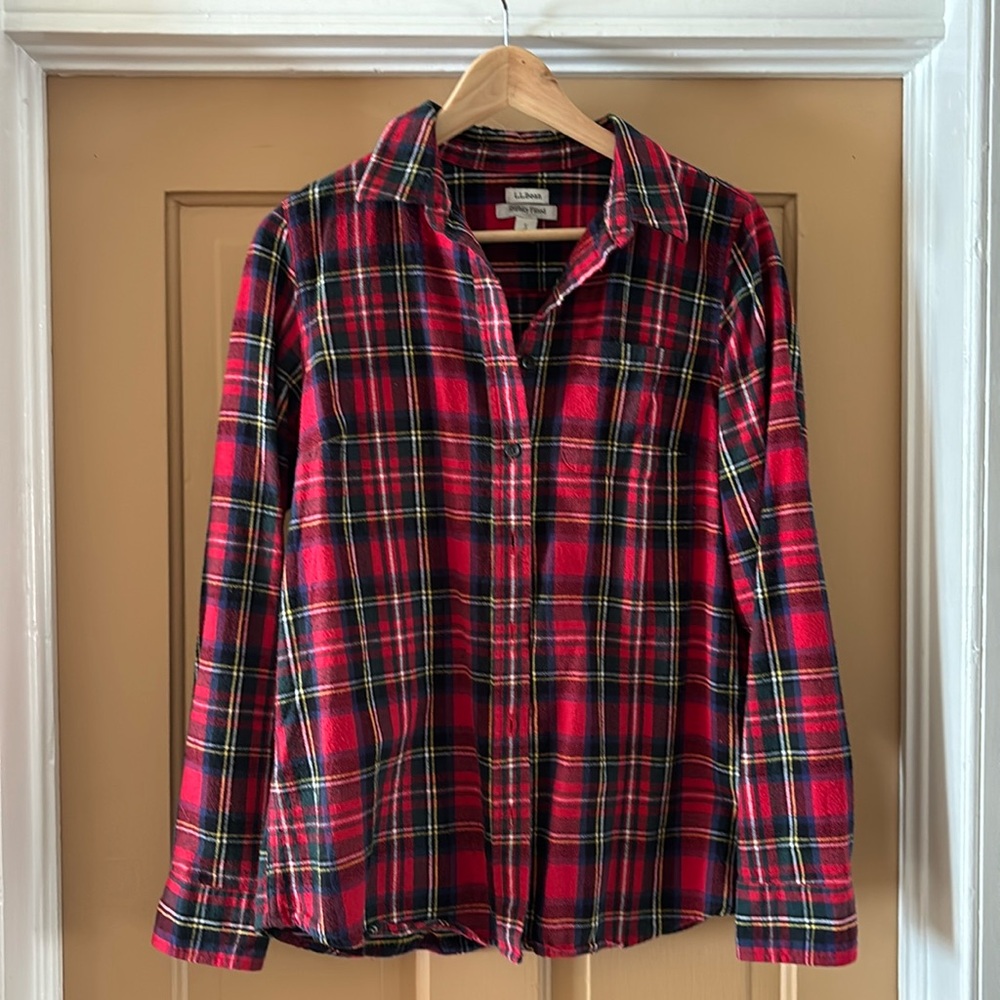 Red LL bean plaid flannel